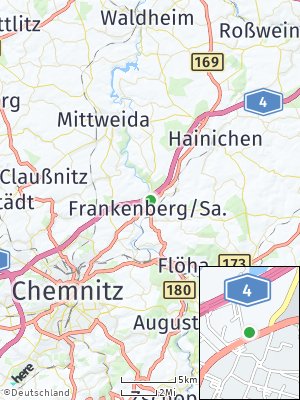 Here Map of Frankenberg / Sachsen
