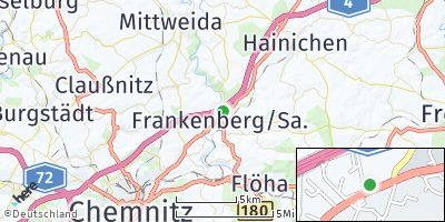 Google Map of Frankenberg / Sachsen