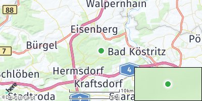 Google Map of Tautenhain bei Hermsdorf