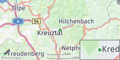 Google Map of Kredenbach über Kreuztal
