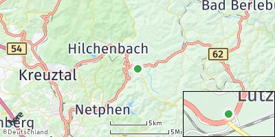 Google Map of Lützel über Kreuztal