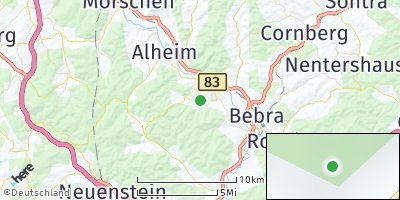 Google Map of Rotenburg an der Fulda