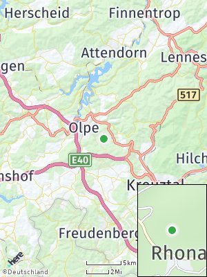 Here Map of Rhonard über Olpe