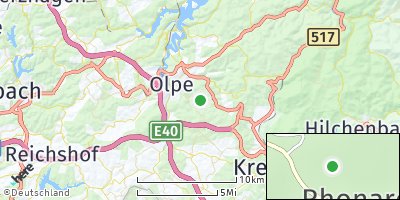 Google Map of Rhonard über Olpe