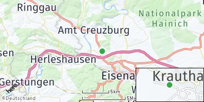 Google Map of Krauthausen bei Eisenach