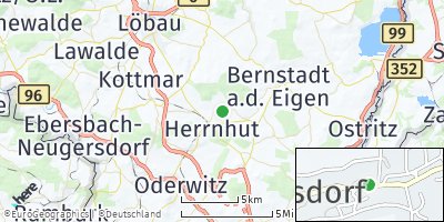 Google Map of Berthelsdorf bei Herrnhut