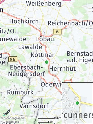 Here Map of Obercunnersdorf bei Löbau