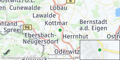 Google Map of Obercunnersdorf bei Löbau
