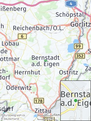 Here Map of Bernstadt auf dem Eigen