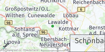 Google Map of Schönbach bei Löbau