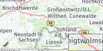 Google Map of Steinigtwolmsdorf