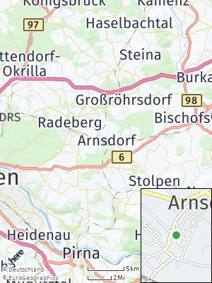 Here Map of Arnsdorf bei Dresden