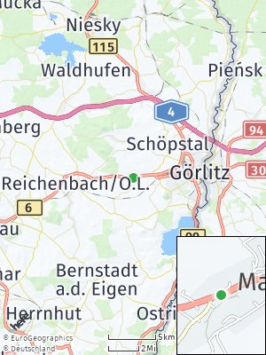 Here Map of Markersdorf bei Görlitz