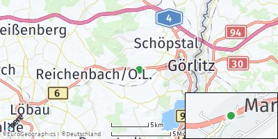 Google Map of Markersdorf bei Görlitz