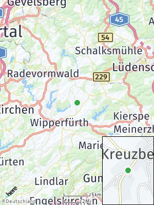 Here Map of Kreuzberg bei Wipperfürth