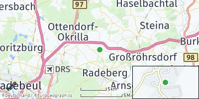 Google Map of Wachau bei Radeberg