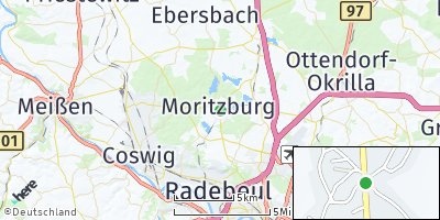 Google Map of Moritzburg bei Dresden