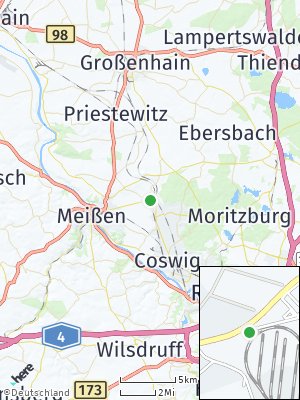 Here Map of Niederau bei Meißen
