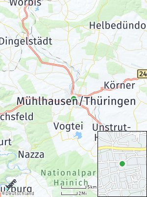 Here Map of Mühlhausen / Thüringen