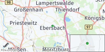 Google Map of Ebersbach bei Großenhain