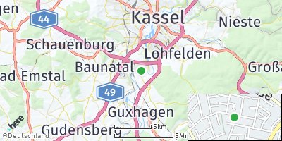 Google Map of Gemeinde Fuldabrück