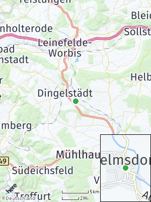 Here Map of Helmsdorf bei Leinefelde