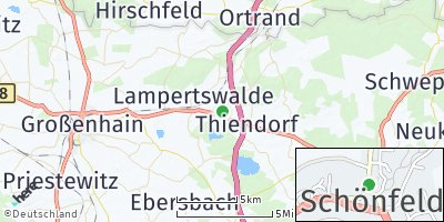 Google Map of Schönfeld bei Großenhain