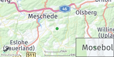 Google Map of Mosebolle