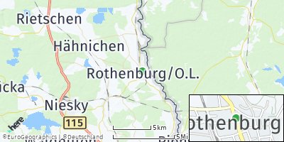 Google Map of Rothenburg / Oberlausitz
