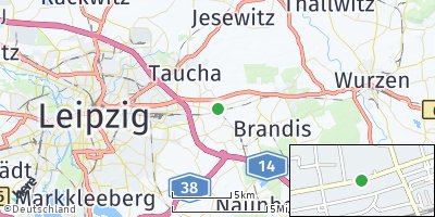 Google Map of Borsdorf an der Parthe