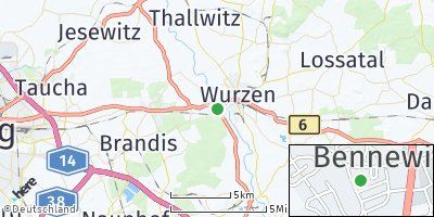 Google Map of Bennewitz bei Wurzen
