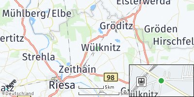 Google Map of Wülknitz bei Riesa