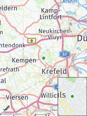 Here Map of Hüls bei Krefeld