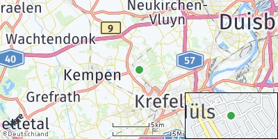 Google Map of Hüls bei Krefeld