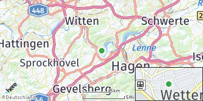 Google Map of Wetter an der Ruhr