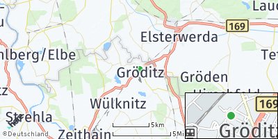 Google Map of Gröditz bei Riesa