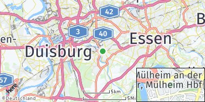 Google Map of Mülheim an der Ruhr