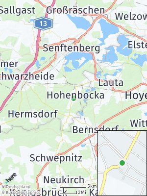 Here Map of Hohenbocka