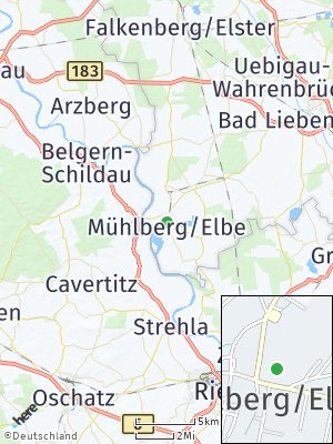 Here Map of Mühlberg / Elbe