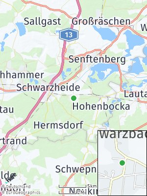 Here Map of Schwarzbach bei Ruhland