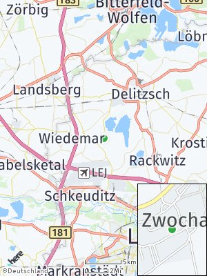 Here Map of Zwochau bei Delitzsch
