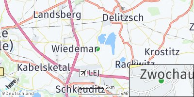Google Map of Zwochau bei Delitzsch