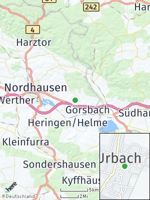 Here Map of Urbach bei Nordhausen