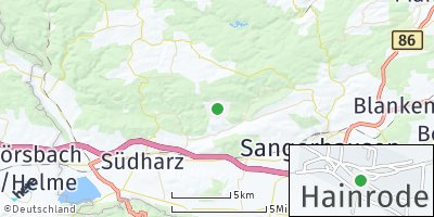 Google Map of Hainrode bei Sangerhausen