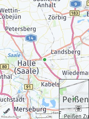 Here Map of Peißen bei Halle