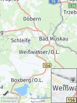 Here Map of Weißwasser / Oberlausitz