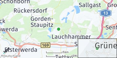 Google Map of Grünewalde bei Ruhland
