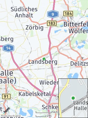 Here Map of Landsberg bei Halle