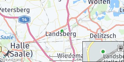Google Map of Landsberg bei Halle