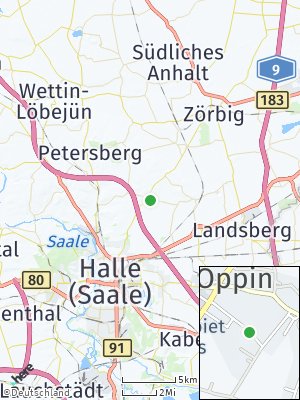 Here Map of Oppin bei Halle
